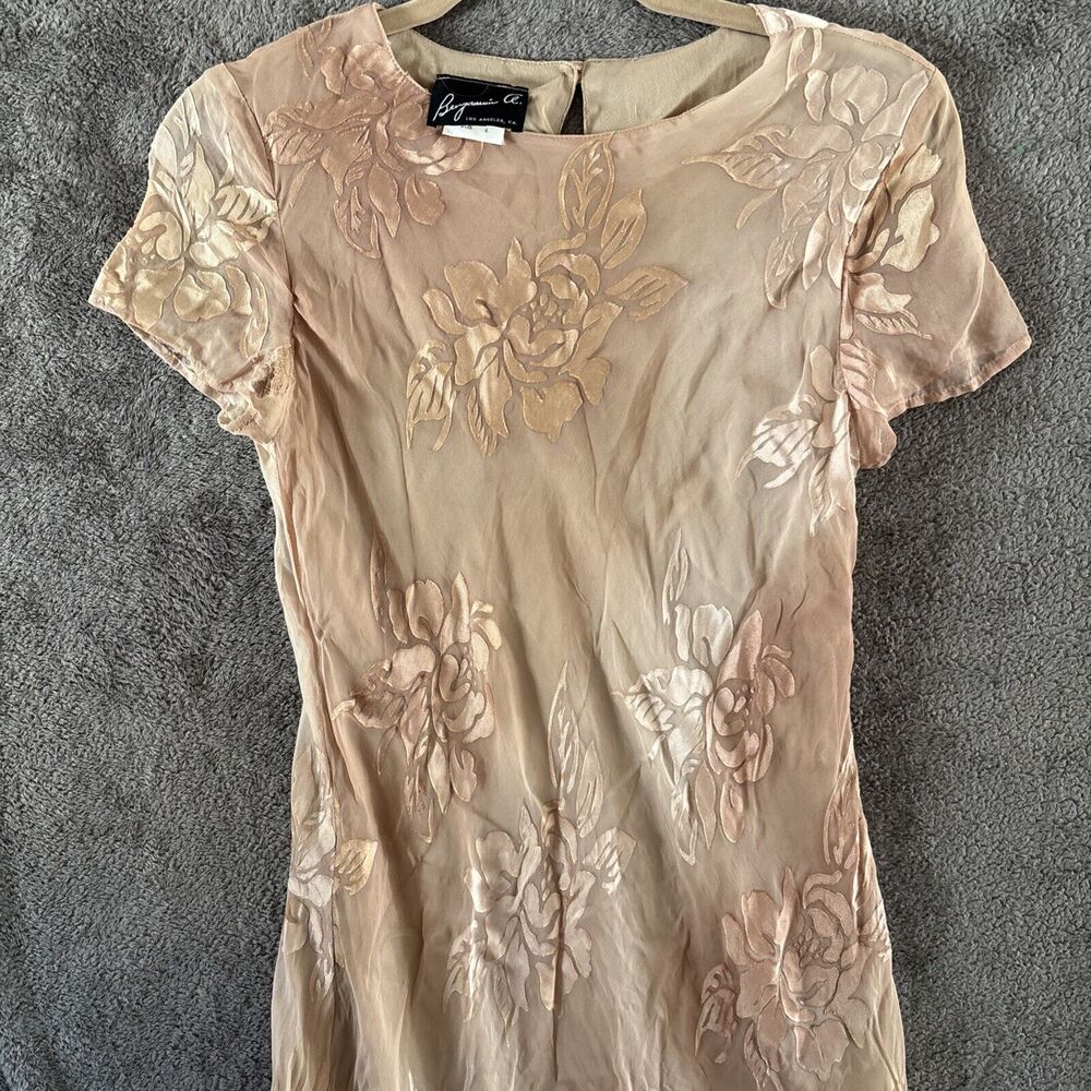 Romantic ethereal Sheer overlay slip dress 6 Y2K Fairy Benjamin A USA Made Vtg